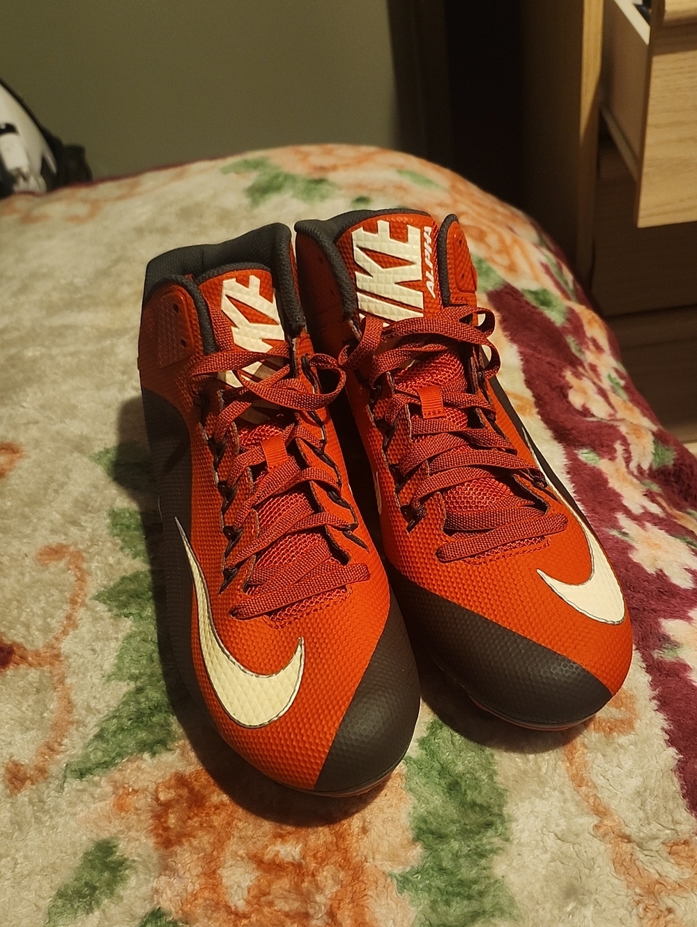Nike Kids Orange and Black Swoosh Lace-Up Sneakers